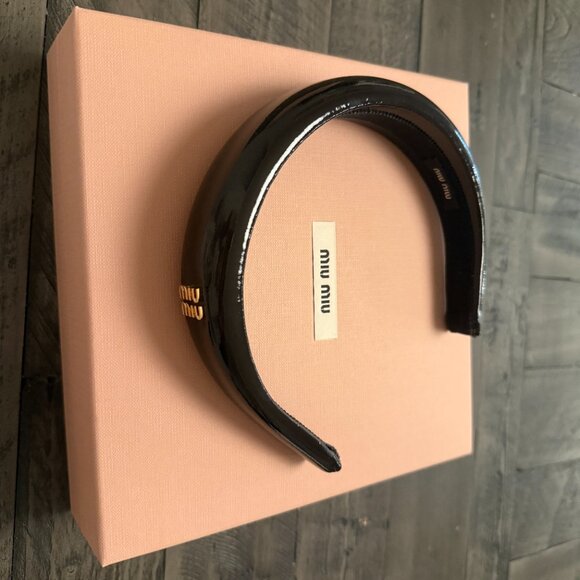 Miu Miu Patent Leather Black Headband Authentic - Picture 8 of 8
